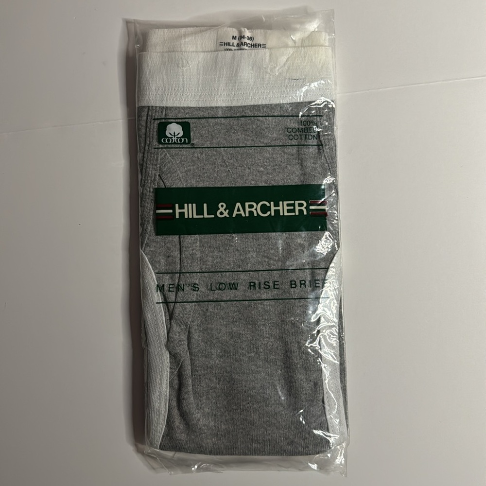 Vintage Rare New sealed package Hill & Archer Mens Briefs, Size Medium - Picture 3 of 6